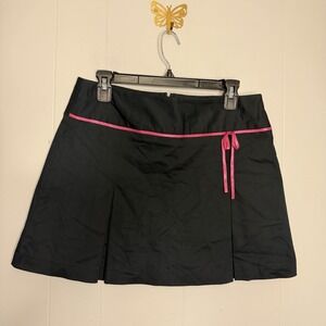 Vintage/Y2K Tangents Black Pink Bow mini Skort /Skirt w/ shorts Size 7/8
